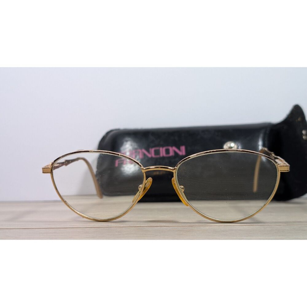 Vintage Francioni 2005 Eyeglass Frames Gold Tone Oval 54-18 140 w Case